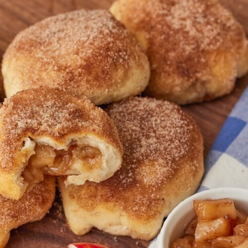 Easy Apple Cider-Filled Hawaiian Roll Donuts