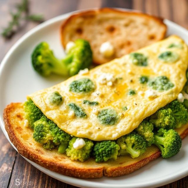 Broccoli and Feta Omelette for Diet