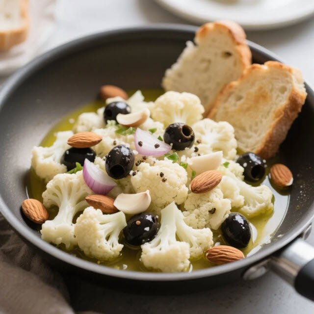 Cauliflower with Olives and Almonds