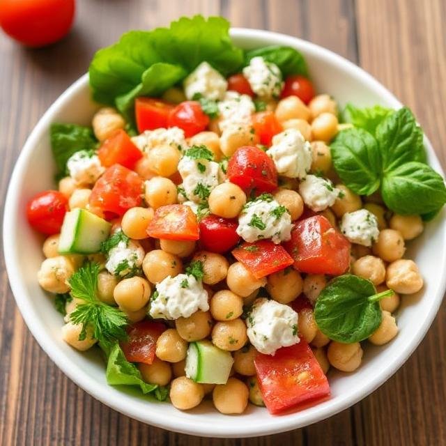 Cottage Cheese and Chickpea Salad