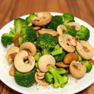 Diet Broccoli and Mushroom Stir-fry