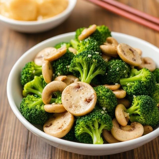 Diet Broccoli and Mushroom Stir-fry