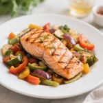Grilled Salmon with Sautéed Vegetables