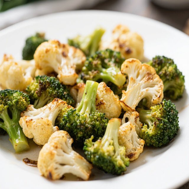 Roasted Cauliflower and Broccoli