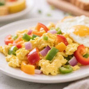 Scrambled Eggs with Veggies and Bell Peppers
