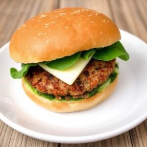 Spinach and Mozzarella Diet Burger