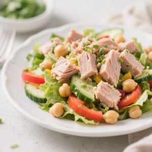 Tuna Chickpea and Vegetable Salad