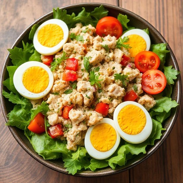 Tuna Salad with Boiled Eggs