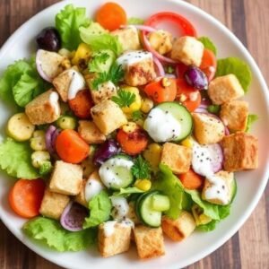 Vegetable Salad with Yogurt Dressing