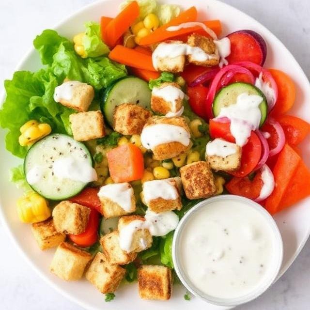 Vegetable Salad with Yogurt Dressing